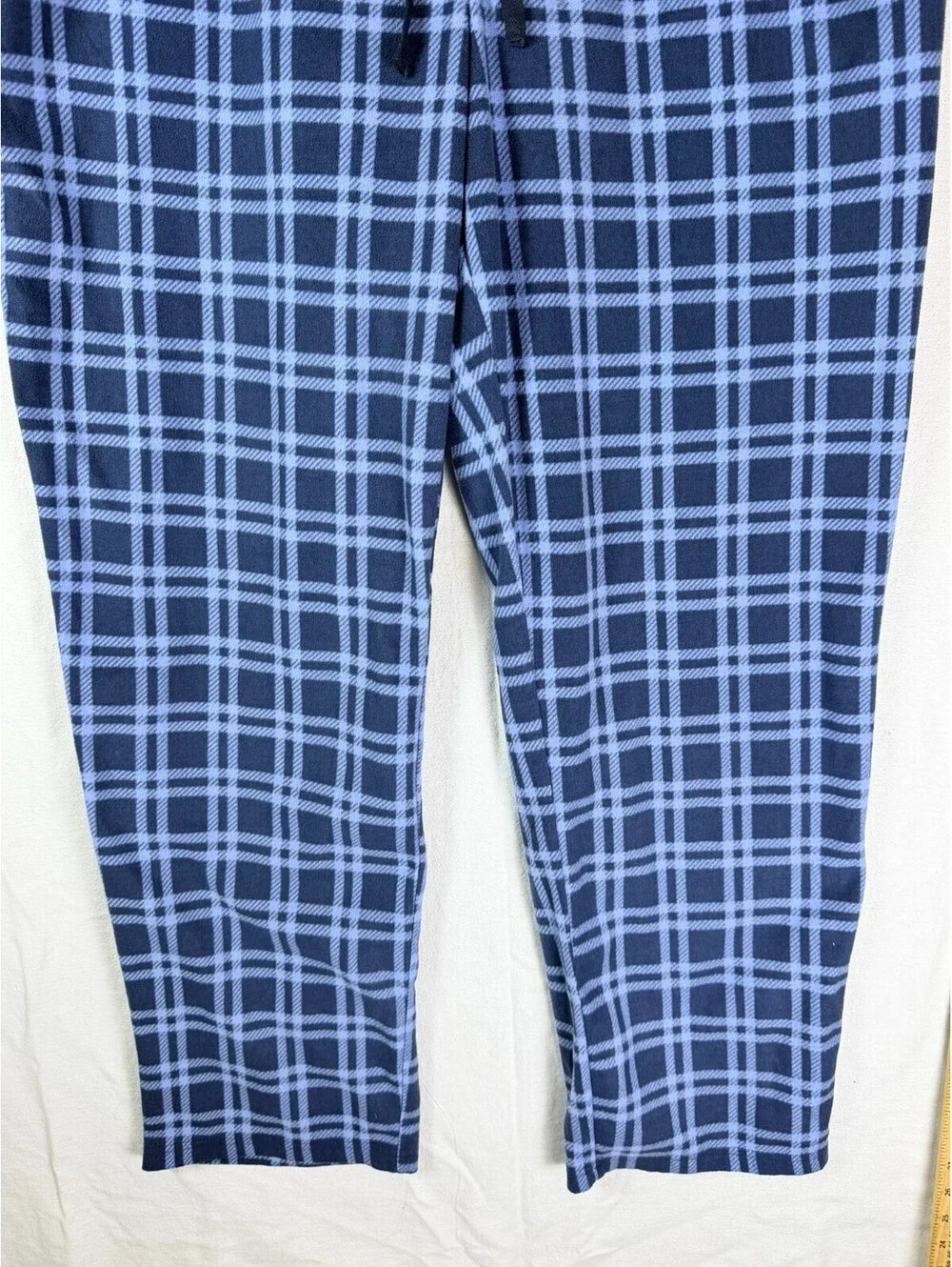 The Foundry Supply Co Mens Pajama Pants 2XLT Blue Plaid Fleece Sleep Bottoms